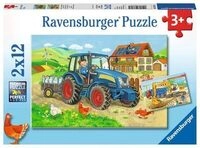 RAVENSBURGER 7616 Kinderpuzzle Baustelle und Bauernhof