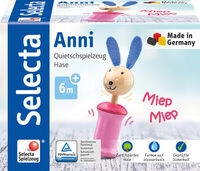 SELECTA 61057 Anni Hase, Greifling mit Quietsche, 17 cm