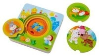 HABA 303536 Holzpuzzle Kunterbunte Tierkinder