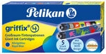 PELIKAN 960583 Pelikan griffix&reg; Tintenpatronen bedruckt, K&ouml;nigsblau, 5 St&uuml;ck