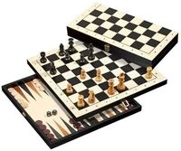 PHILOS 2511 Schach Backgammon Dame Set, Reise, Feld 30 mm