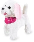 JAMARA 460341 Trixi RC Pl&uuml;schhund Wei&szlig;-Rosa 27MHz