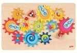 GOKI 58782 Das gro&szlig;e Zahnradspiel 21 x 33 cm, Holz, 16 Teile
