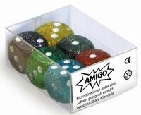 AMIGO 00059 W&uuml;rfel Glitter W06 6er-Set gemischt