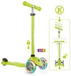 Authentic Sports Globber Primo Lights lime gr&uuml;n, mit Leuchtrollen