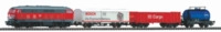 PIKO 57154 H0 Start-Set mit Bettung BR 218 mit 3 G&uuml;terwagen, DB Cargo, Ep. V