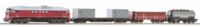 PIKO 97935 H0 Start-Set mit Bettung BR 130 CSD + 3 G&uuml;terwagen A-Gleis, CSD,...