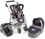 Bayer Chic 2000 637 26 Kombi-Puppenwagen Emotion 3-in-1 All In, Melange grau-Navy