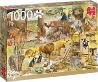 JUMBO SPIELE 18854 Puzzle 1000 Teile Der Bau der Arche Noah