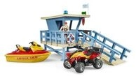 BRUDER 62780 bworld Life Guard Station mit Quad und Personal Water Craft