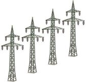 KIBRI 38533 H0 Deko-Set Strommasten, 4 St&uuml;ck