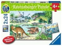 RAVENSBURGER 05128 Kinderpuzzle 2 x 24 Teile Wieso? Weshalb? Warum? Saurier und ihre