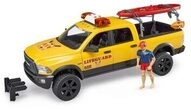 BRUDER 02506 RAM 2500 Power Wagon Life Guard mit Figur, Stand Up Paddle und Light &