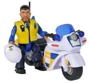 SIMBA 109251092 Feuerwehrmann Sam - Polizei Motorrad mit Polizist-Malcom-Figur