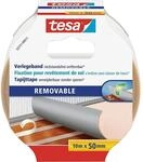 tesa Verlegeband r&uuml;ckstandsfrei entfernbar, Gewebeverst&auml;rkt, Doppelseitig, 10 m x