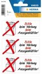 HERMA Hinweisetiketten Bitte Keine Werbung keine Anzeigenbl&auml;tter, 1 Bogen