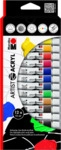 Marabu 122000090 Marabu Artist Acryl 12 x 12 ml, farblich sortiert