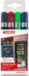 edding 4095 Kreidemarker, schwarz, rot, blau und gr&uuml;n