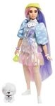 MATTEL GVR05 Barbie Extra Puppe mit langen Pastell-Haaren, inkl. Haustier