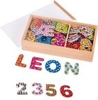 GOKI 58911 Magnet-Alphabet und Zahlen II 5,5 cm, Holz, 88 Teile