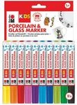 Marabu Porcelain & Glas KiDS, Mega Fun 10er Sortierung, Universalspitze 1 3 mm