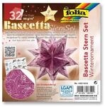 Folia Bascetta-Stern Set, 15x15cm, 32 Blatt Winterornament lila