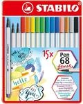 Premium-Filzstift mit Pinselspitze f&uuml;r variable Strichst&auml;rken - STABILO Pen 68