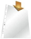 Durable 265919 Prospekth&uuml;lle mit Universallochung, A4, 60 my, transparent, oben