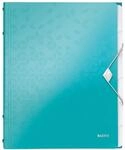 Leitz WOW Ordnungsmappe, A4, 6 F&auml;cher, PP, Eisblau Metallic