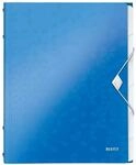 Leitz WOW Ordnungsmappe, A4, 6 F&auml;cher, PP, Blau Metallic