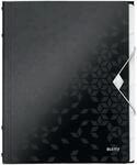 Leitz Ordnungsmappe WOW DIN A4 schwarz 6 F&auml;cher mit Taben f&uuml;r ca. 200 Blatt