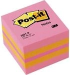 Post-it&reg; Haftnotiz Mini W&uuml;rfel, 70 g/qm, 51 x 51 mm, pink, 400 Blatt