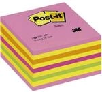 Post-it&reg; Haftnotiz W&uuml;rfel, 70 g/qm, 76 x 76 mm, neonpink, 450 Blatt