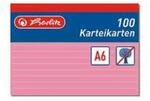 Herlitz Karteikarten, DIN A6, liniert, rot