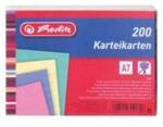 Herlitz Karteikarten bunt, A7, liniert, 200 St&uuml;ck