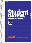 BRUNNEN 1067941 Collegeblock Student A4 liniert, mit Randlinie innen Deckblatt: blau