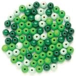 Glorex Holzperlen Mix gr&uuml;n, 10 mm, 47 St&uuml;ck