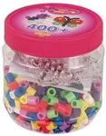 HAMA 8791 Dose mit Maxiperlen und Stiftplatten, 400 B&uuml;gelperlen
