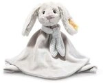 STEIFF 242250 Soft Cuddly Friends Hoppie Hase Schmusetuch, hellgrau 26 cm