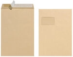 HERLITZ 10900769 Versandtasche C4 90g haftklebend mit Fenster braun 10er Packung