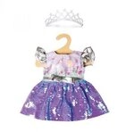 HELESS 2131 Puppen-Kleid Fee und Einhorn mit Wendepailletten und silberner Krone,