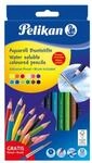 Pelikan Aquarell-Buntstifte, hexagonal d&uuml;nn, 12 St&uuml;ck, inkl. Haarpinsel