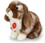 HERMANN TEDDY 93724 Hase sitzend dunkelbraun/wei&szlig; gescheckt 20 cm