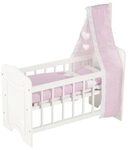 GOKI 51762 Puppenbett mit Himmel und Bettzeug