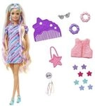 MATTEL HCM88 Barbie Totally Hair Puppe (blond/bunte Haare) inkl. Styling-Zubeh&ouml;r