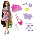 MATTEL HCM90 Barbie Totally Hair Puppe (schwarze/bunte Haare) inkl. Styling-Zubeh&ouml;r