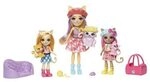 MATTEL HHC11 Enchantimals Siamkatzenfamilie Spielset mit 3 Puppen, 3 Katzenfiguren