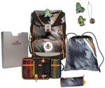 DerDieDas Schulrucksack-Set ErgoFlex Exklusiv LED Cyber Dino, 5-teilig