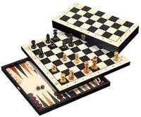 PHILOS 2514 Schach Backgammon Dame Set, Feld 44 mm