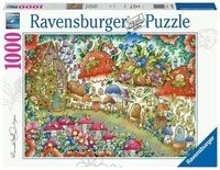 RAVENSBURGER 16997 Erwachsenenpuzzle Niedliche Pilzh&auml;uschen in der Blumenwiese 1000